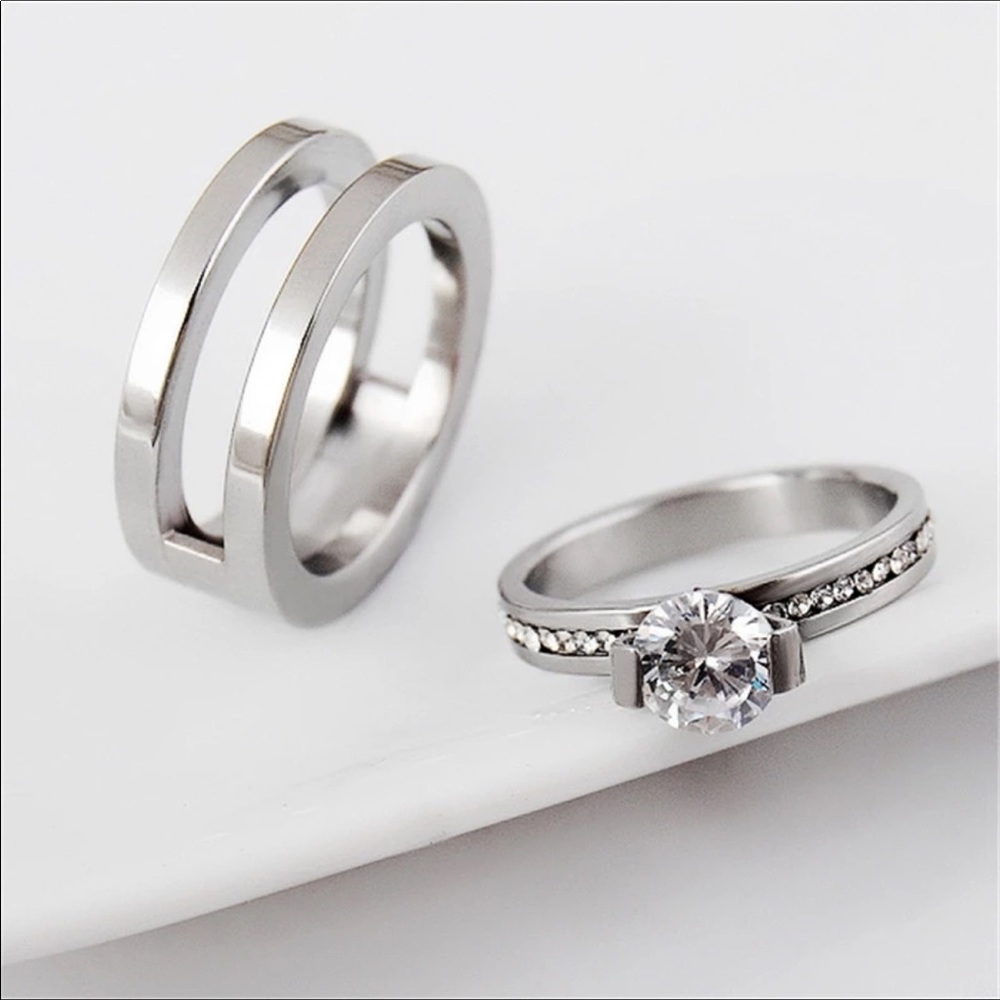 2pc Solitaire Ring Guard set - Picture 4 of 7